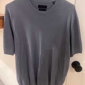 Classic Gray Short Sleeve Sweater Knit Tee